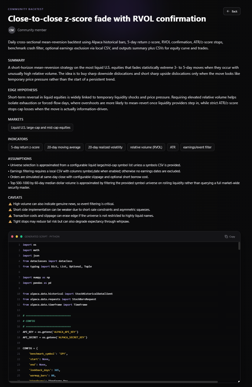 AlphaEdge quant workflow